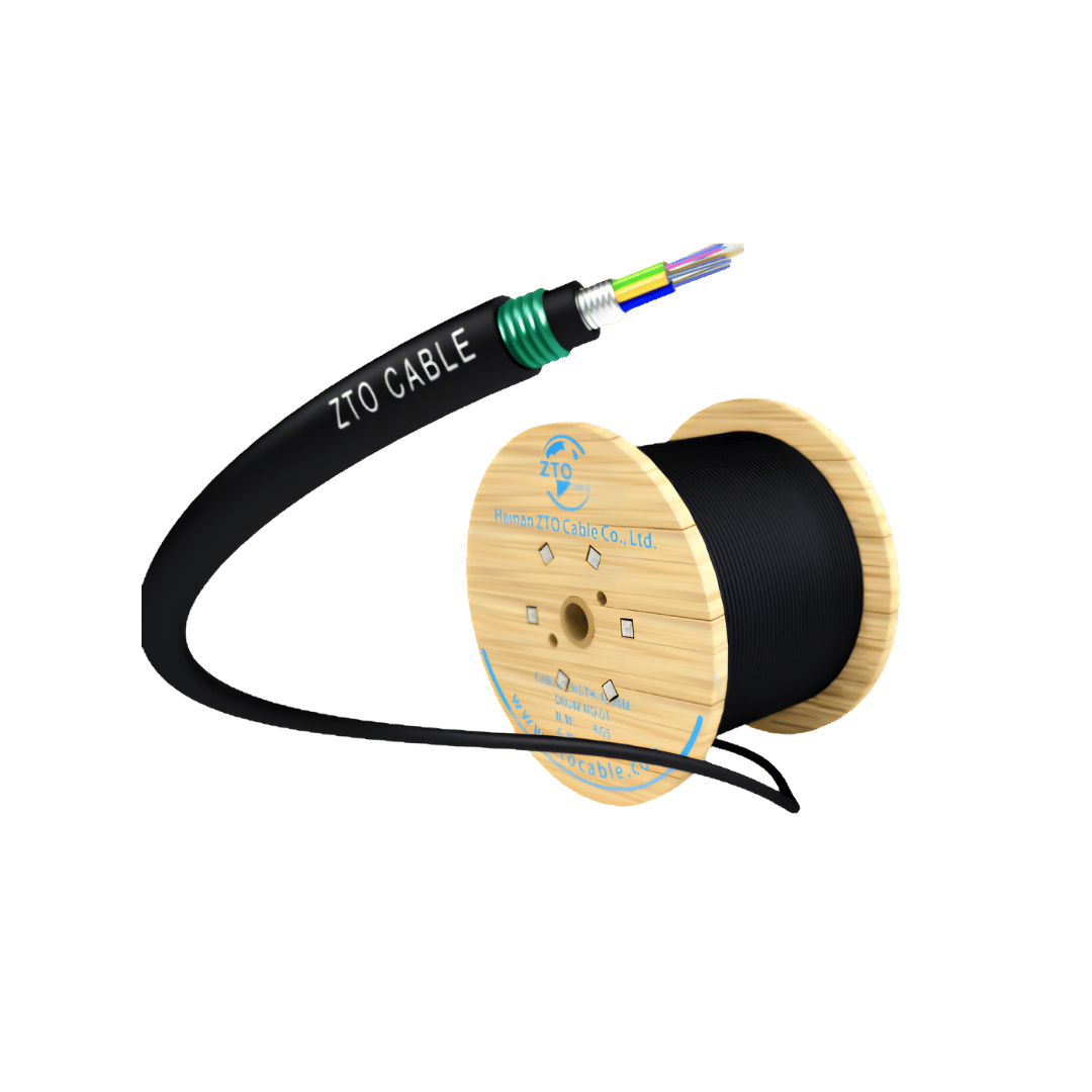 Cable de fibra óptica de doble armadura y doble chaqueta enterrado directo